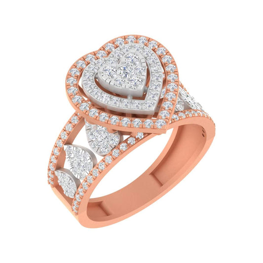 Heart shape pressure setting Diamond rings