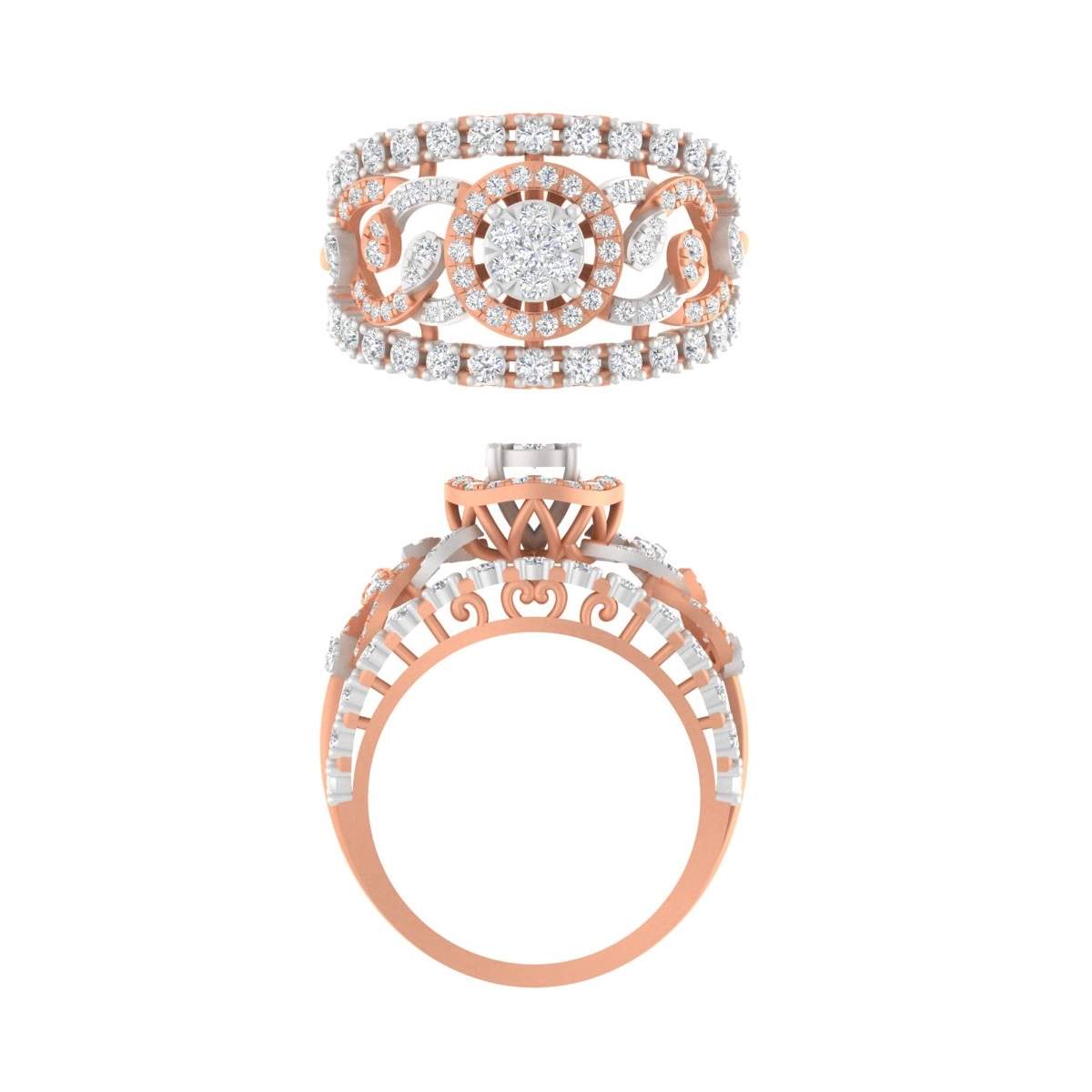 Elysian swirl Ring (Natural Diamonds)